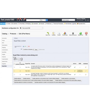 SuperTabs (SuperOnglets): CSM en  - Prestashop module by Sitolog