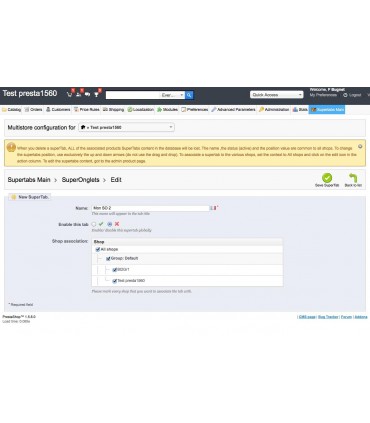 SuperTabs (SuperOnglets): edit of a supertab  - Prestashop module by Sitolog