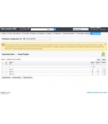 SuperTabs (SuperOnglets): list of supertabs en  - Prestashop module by Sitolog