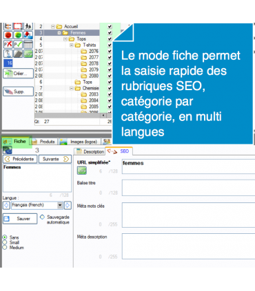 PrestaCatégories mode fiche pour édition rapide des champs texte et seo des catégories