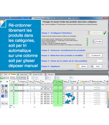 PrestaCatégories ordonner librement et rapidement les produits dans leur catégories associées