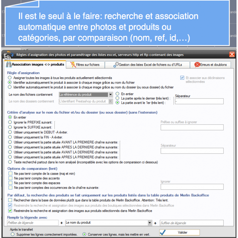 REcherche automatiques des photos à associer aux produits