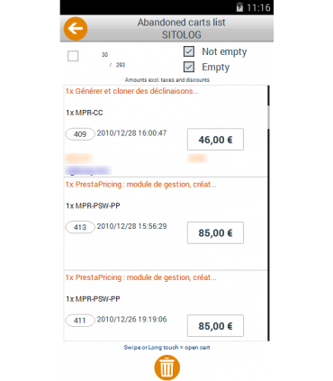 PrestaOrders to manage PrestaShop orders, carts and customers