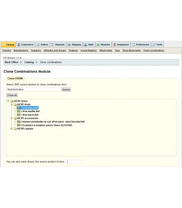 Module Prestashop: Combinations Cloning 