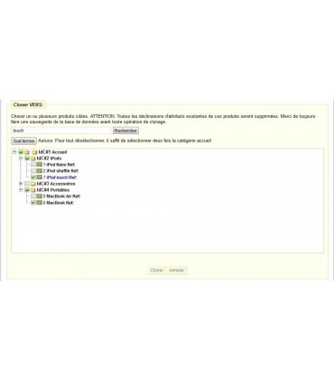Module Prestashop: Clonage des déclinaisons