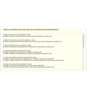 Module Prestashop: Clonage des déclinaisons