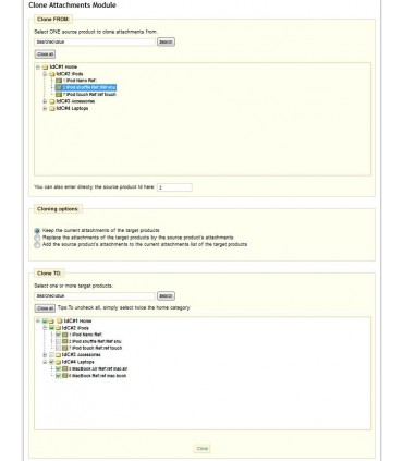 Prestashop Module : Products Attachments Cloning 