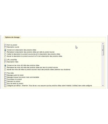 Module Prestashop: Clonage du contenu des produits