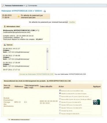 Module Prestashop: Page commande - fr