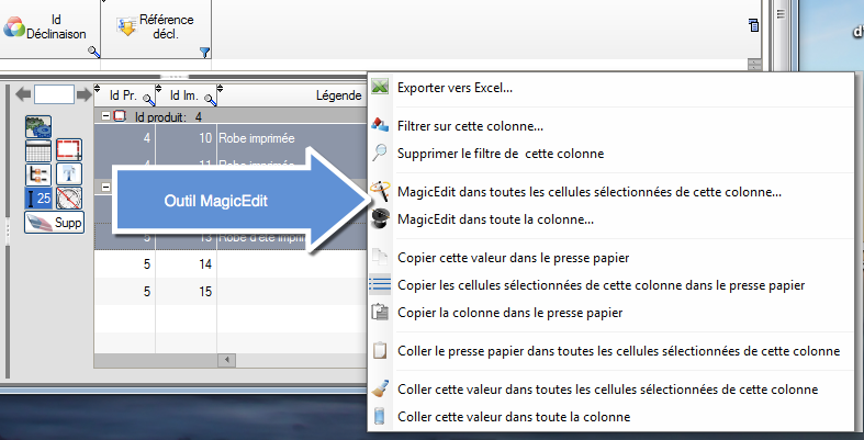 Accéder aux fonctionnalité de MagicEdit