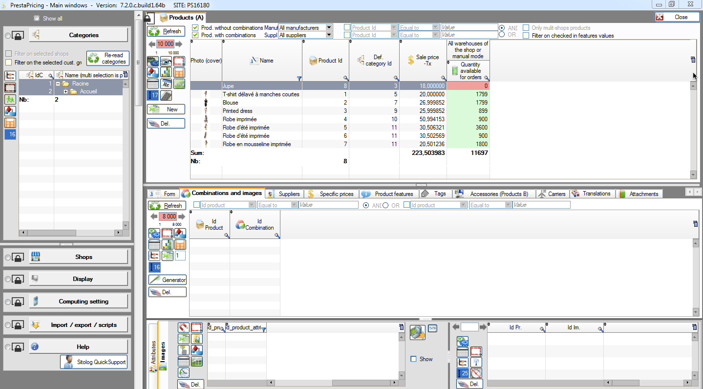 How to reset separators to their default position in PrestaPricing and PrestaCategories