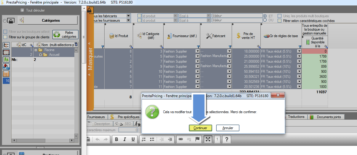 How to associate a single value to multiple products in PrestaPricing and PrestaCategories