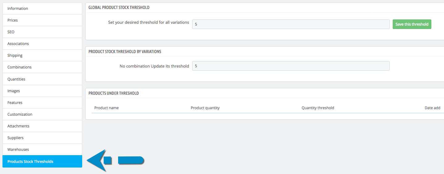 Module de gestion de stock d'alerte