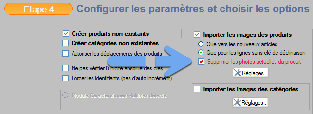 Suppression des images automatique avant nouvelle importation