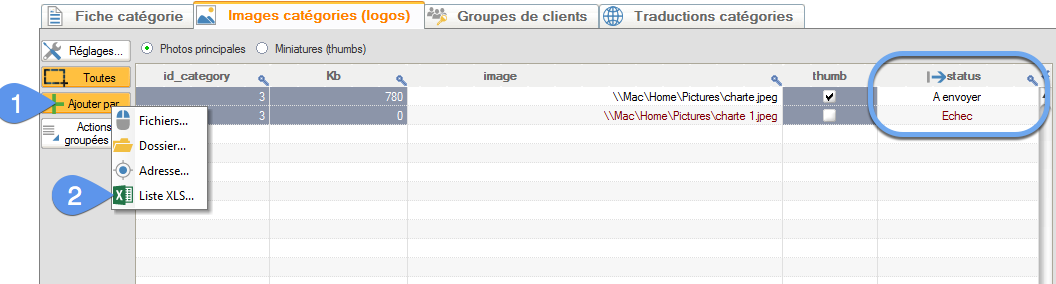 Reload list of send images with transfer status