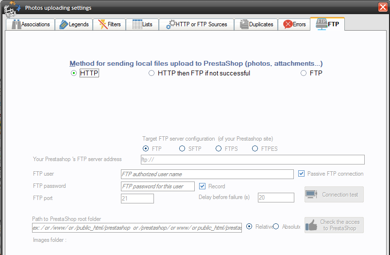 Upload image without FTP, by direct HTTP transfer