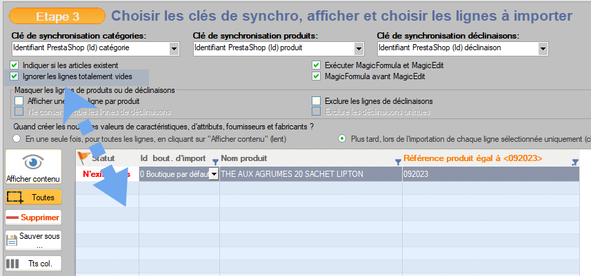 Suppression automatique des lignes vides en fin de fichier Excel, avant importation