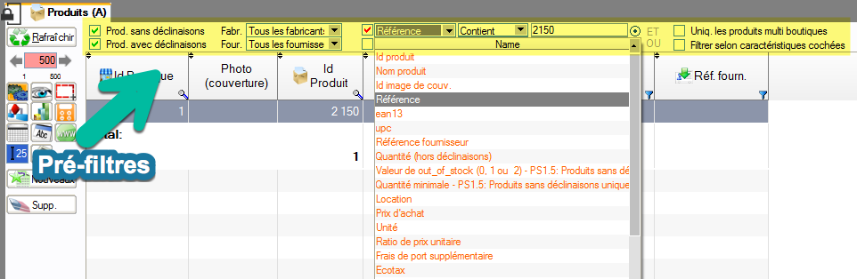 Pré-filtrage pour diminuer la durée des requétes