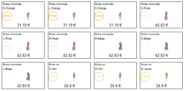 labels using the product color attribute