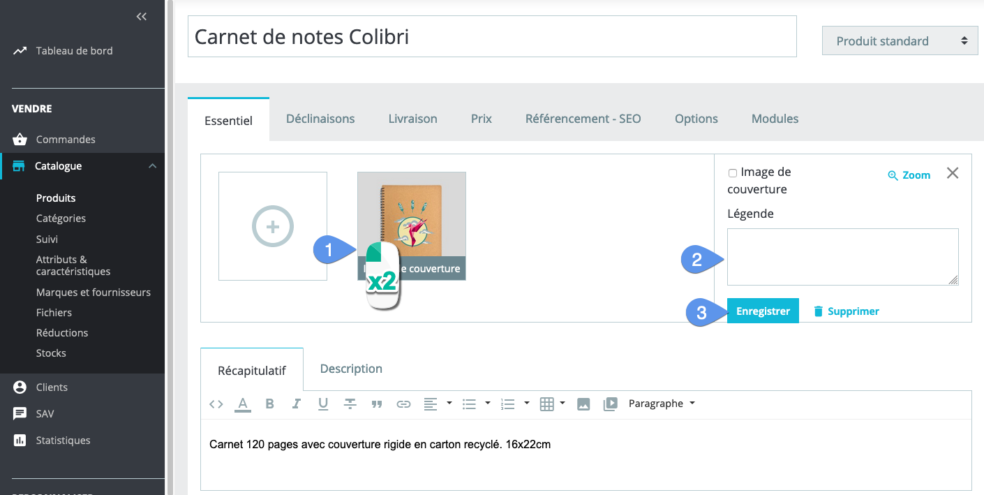 Modifier les légendes des photos avec PrestaShop 1.7