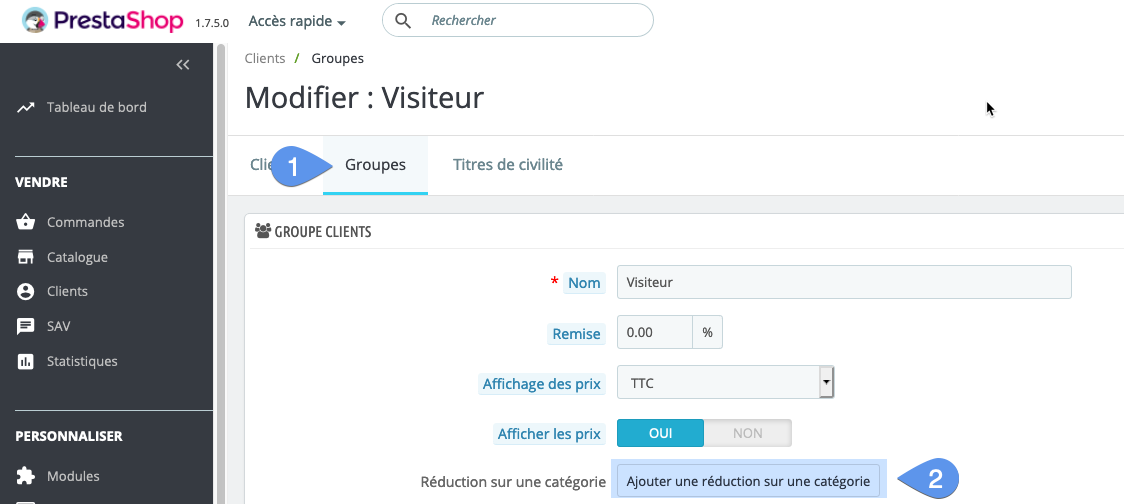 Ajout d'une remise spécifique à une catégorie pour un groupe de clients dans PrestaShop 1.7 1/2