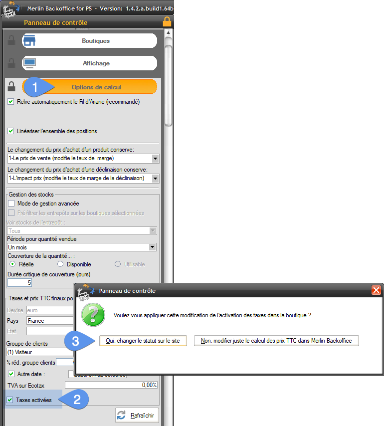 Activer la TVA dans PrestaShop depuis le module Merlin