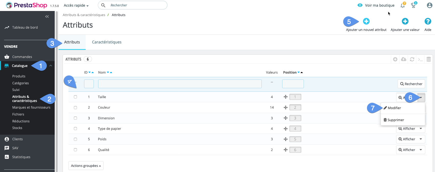 How to add or modify an attribute group in PrestaShop