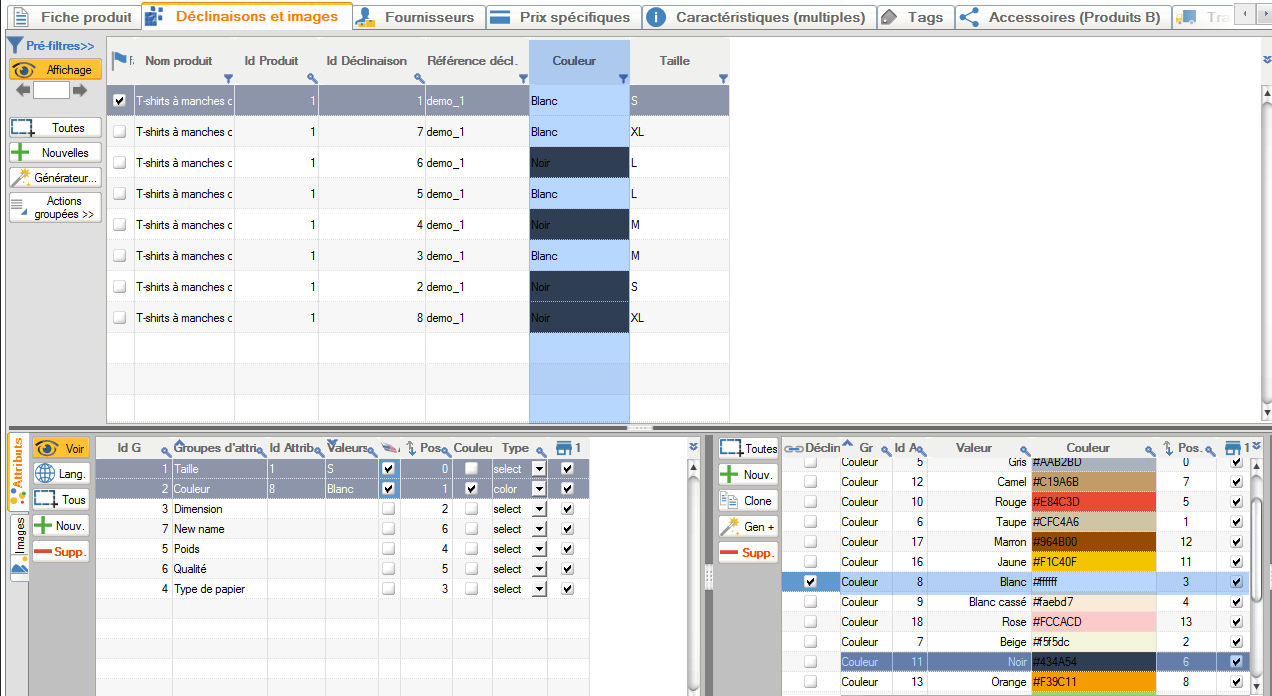 Product available in various sizes and two colors