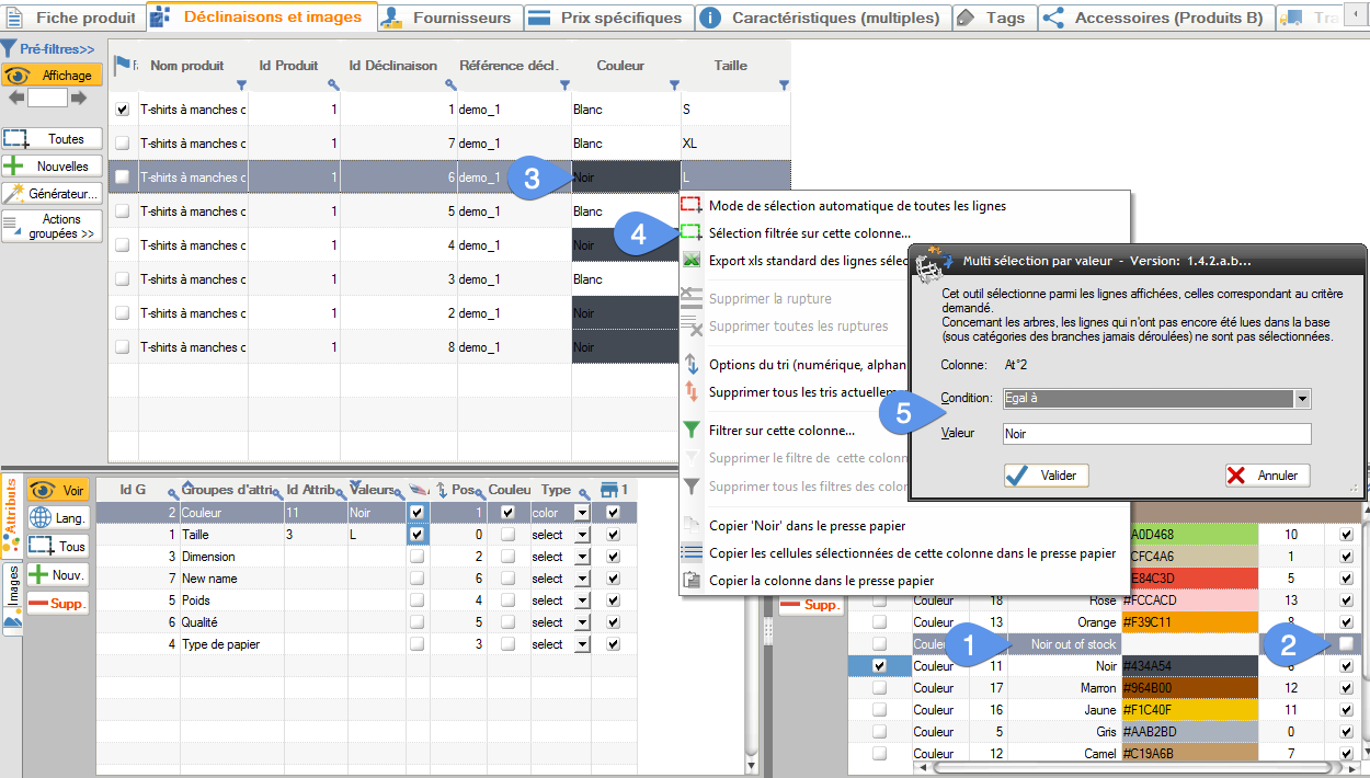 How to disable a selection of declinations