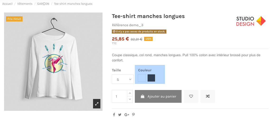 The black attribute is not disabled for other products