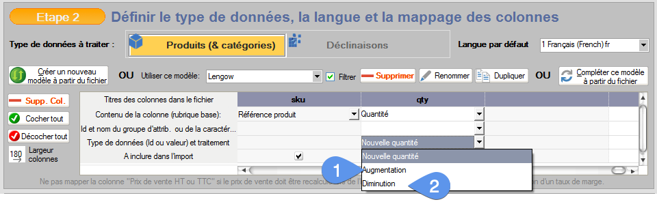 Decrease or increase inventory via file import