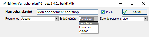 Mise à jour ou ajout