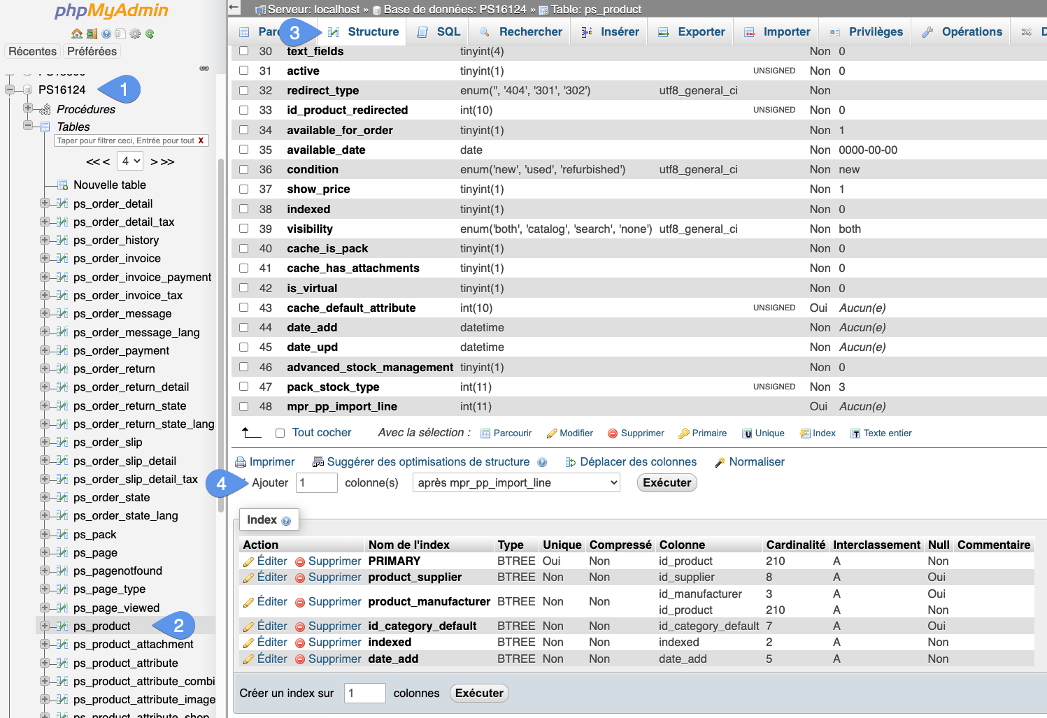 Adding columns dasn PrestaShop with PHPMyAdmin 1/2