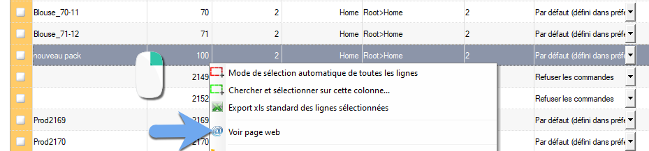 Visualiser la page produit