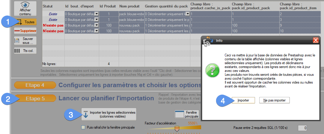 Lancer l'importation