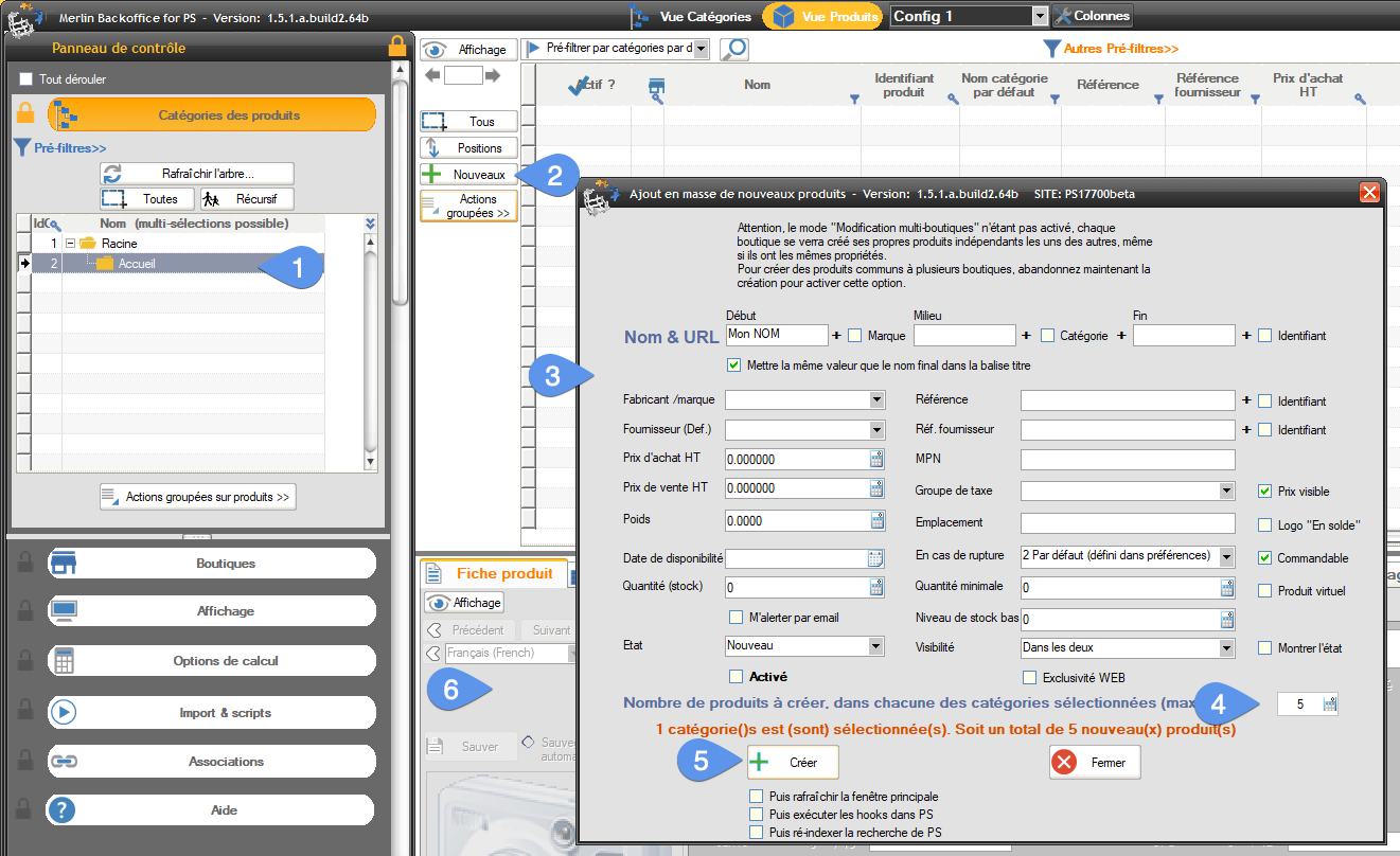 Create PrestaShop products en masse