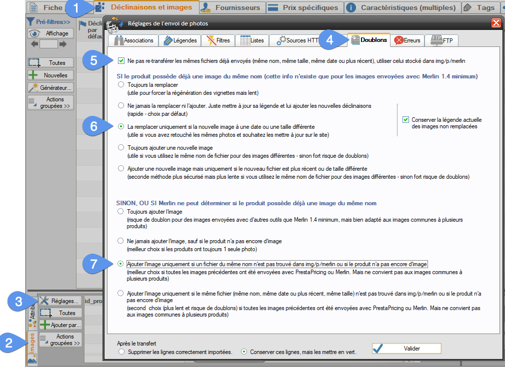 Anti doublons de photos et remplacement d'images