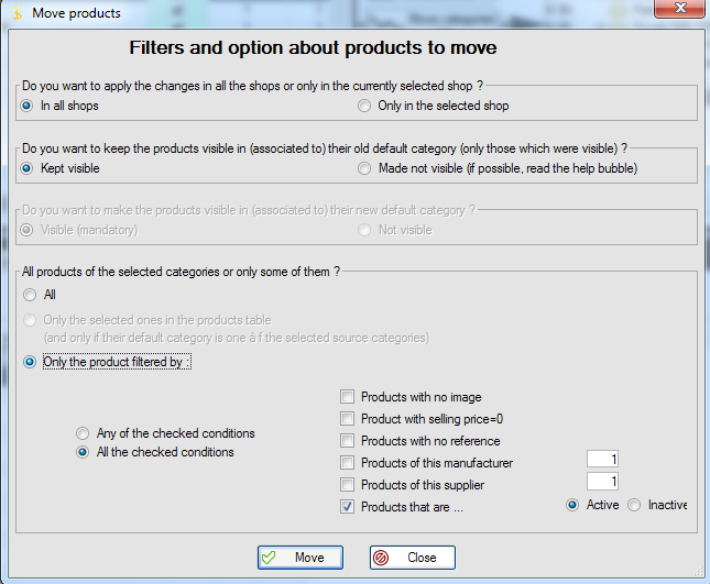 Products move options